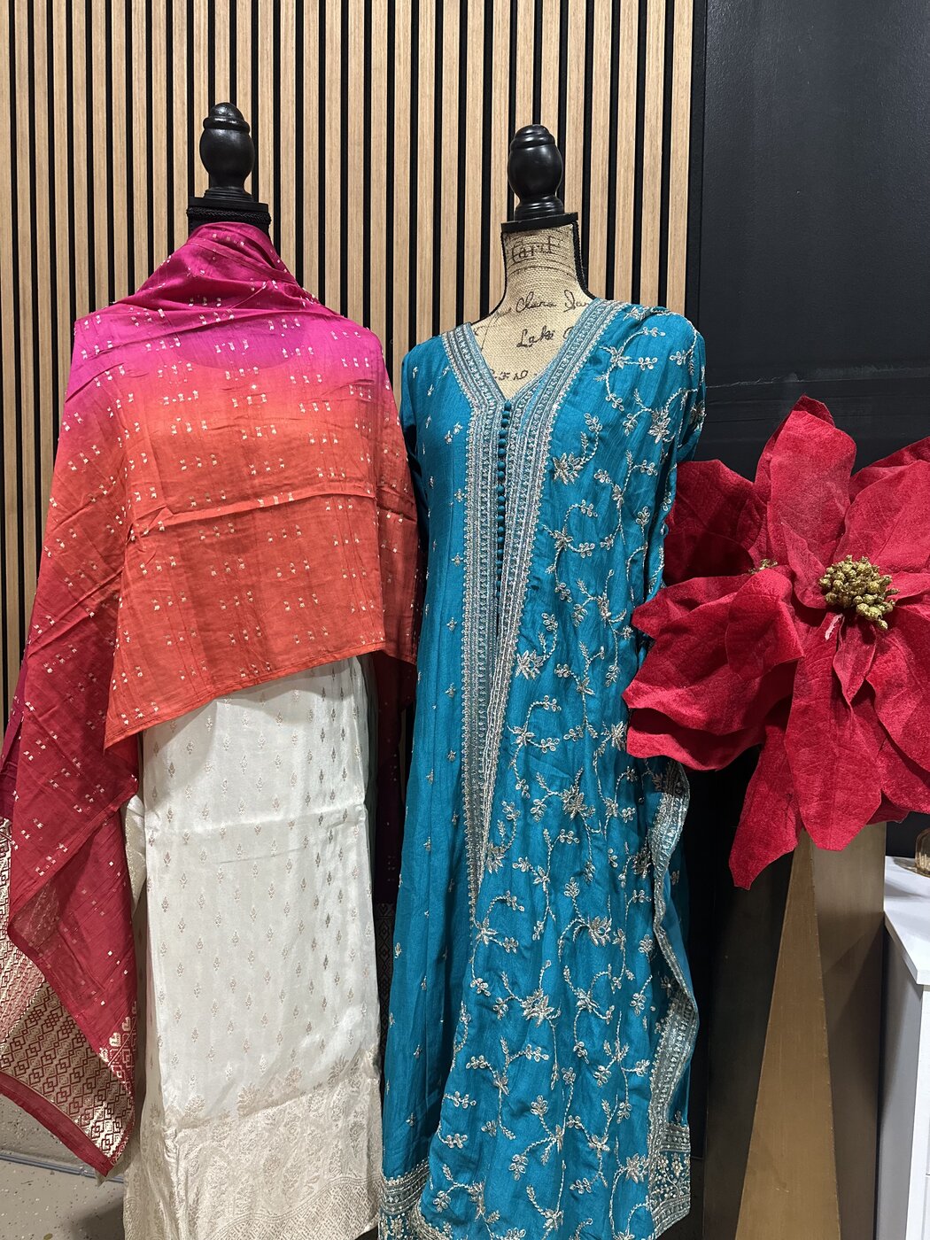 Ivory & Coral Festive Suit Set