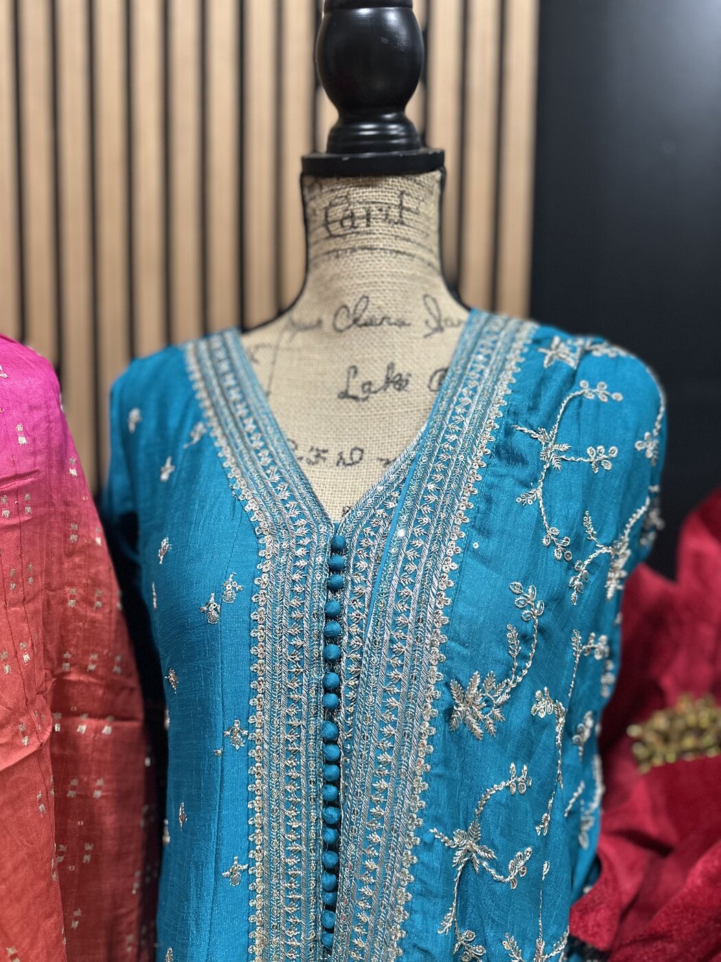 Peacock Teal Zardozi Kurta